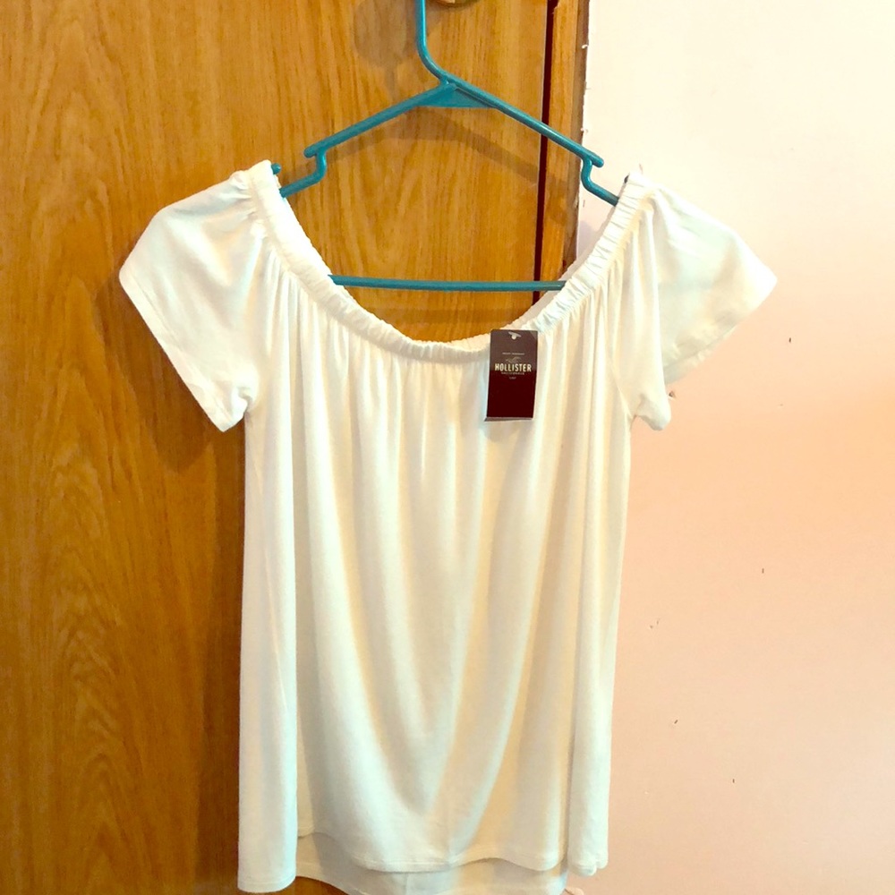 White off the shoulder Hollister shirt